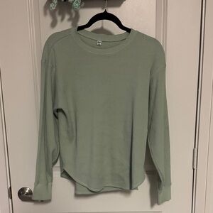 Uniqlo Light Green Textured Knit Top